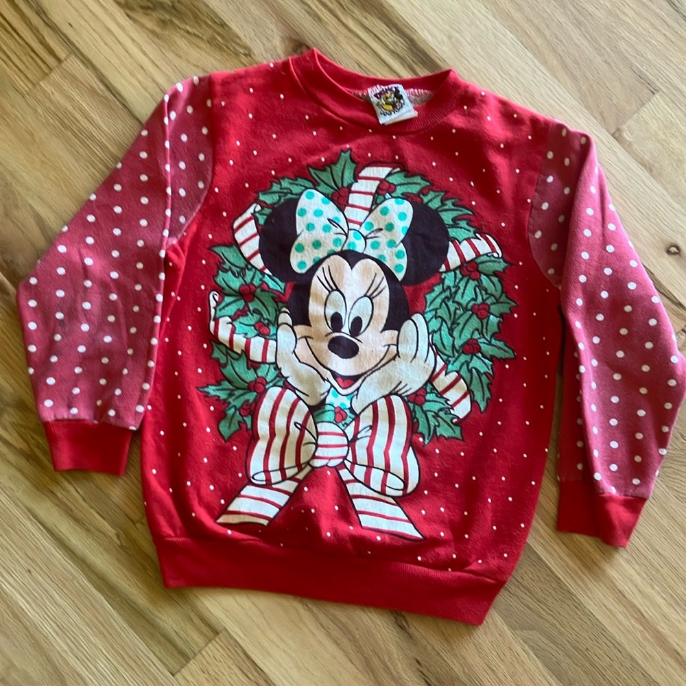 Minnie Mouse Christmas 6 80s 90s Jog Togs Long Sleeve Shirt